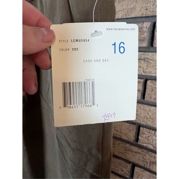 Vintage  Jones New York High Waisted Pleated silk  Pants Sz 16 - Picture 2 of 10
